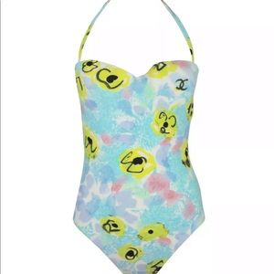 CHANEL Camellia Bathing suit, SS97, FR 42 / US 8